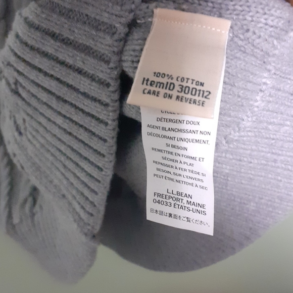 L.L.Bean Signature Cotton Fisherman Sweater Irish Cable Knit Long Cardigan 2xNEW - Picture 4 of 4